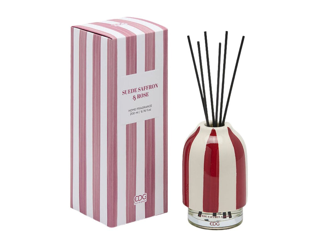 EDG Enzo De Gasperi Striped Bottle Diffuser Saffron and Rose 200 ml – Room Diffuser