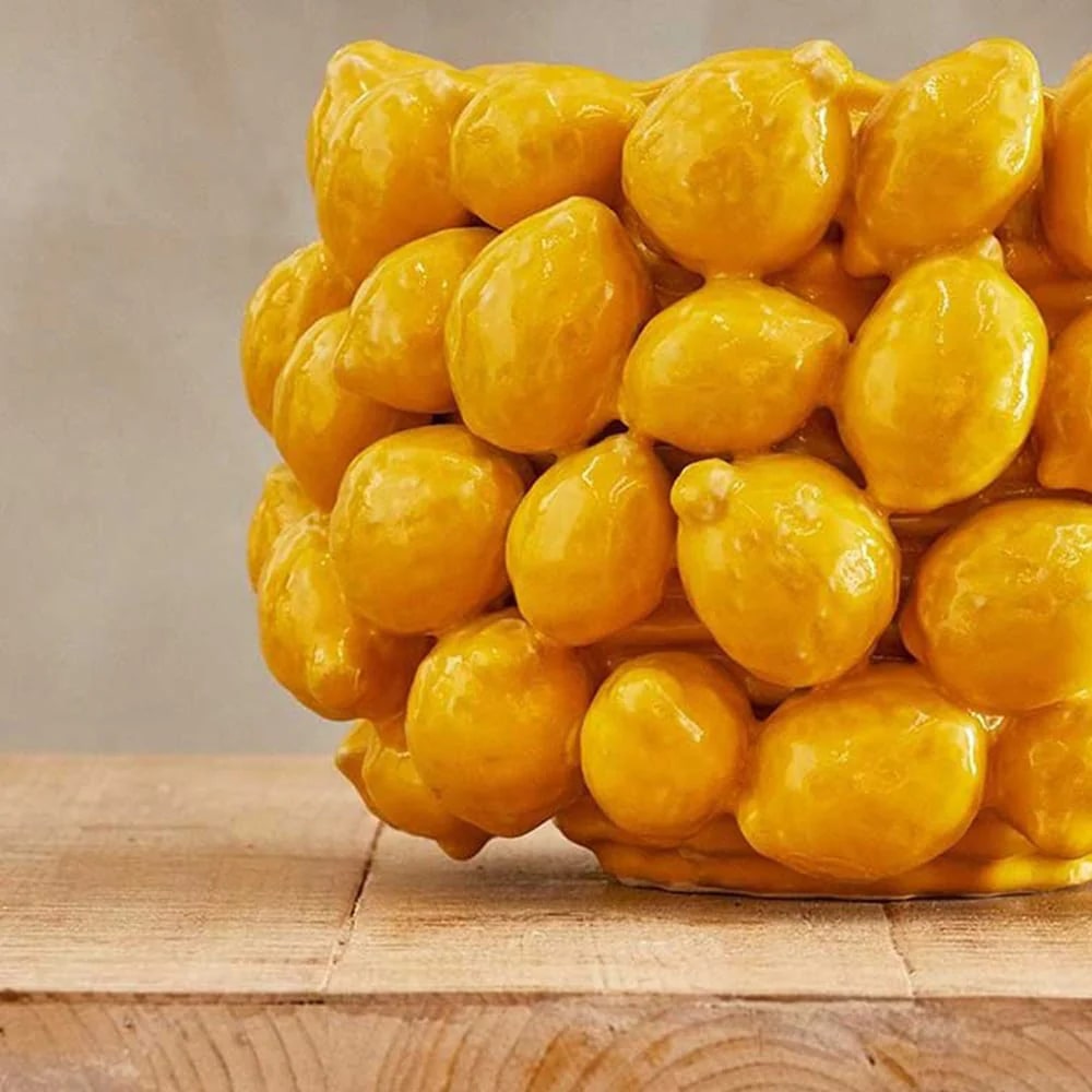 EDG Enzo De Gasperi Chakra Lemon Vase H 24 Cm D 42 Cm Yellow 81 Fruits