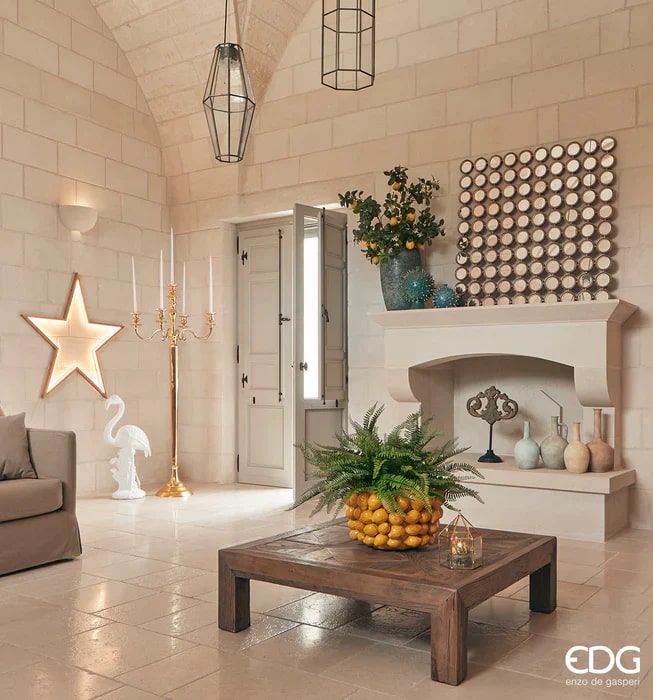 EDG Enzo De Gasperi Chakra Lemon Vase H 24 Cm D 42 Cm Yellow 81 Fruits