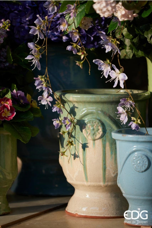 EDG Enzo De Gasperi Set 3 Pcs Glaze Vase Cup H 58 Cm H 41 Cm H 30 Cm Green Mix Waterproof