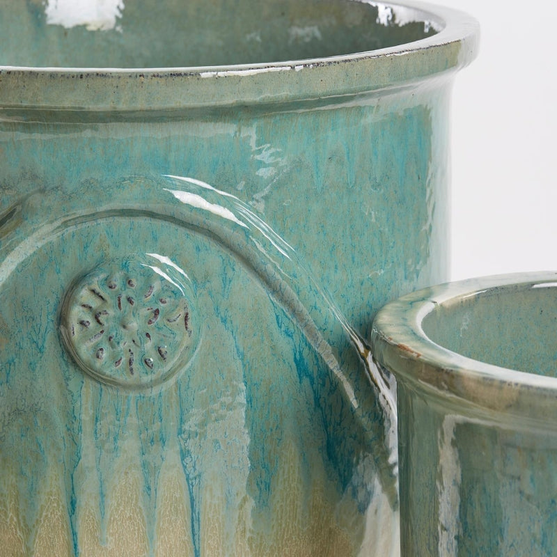 EDG Enzo De Gasperi Set 3 Pcs Glaze Vase Cup H 58 Cm H 41 Cm H 30 Cm Green Mix Waterproof