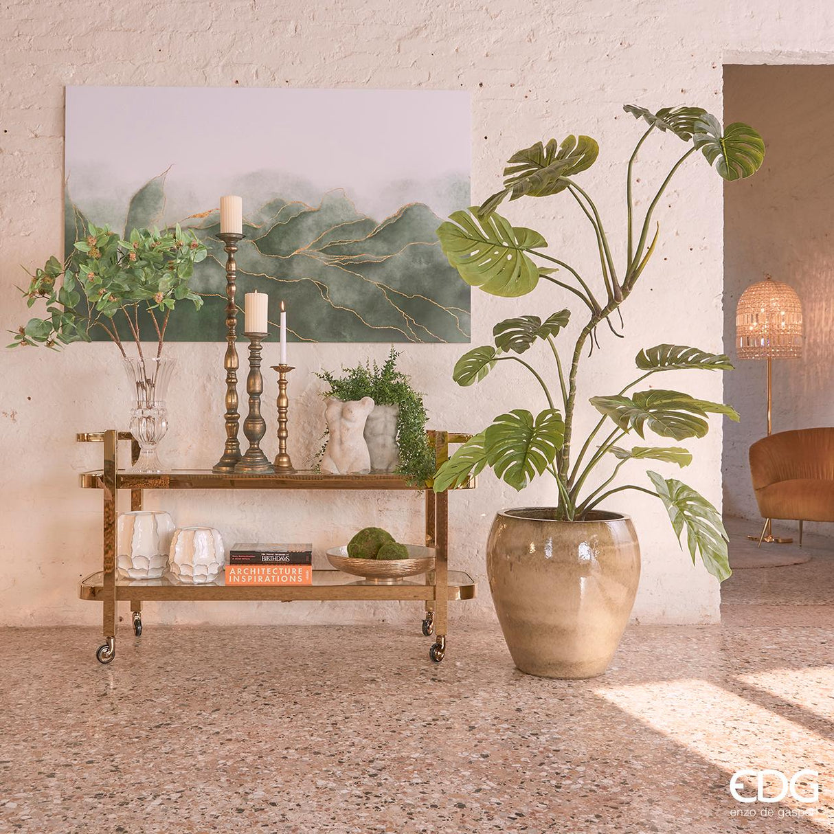 EDG Enzo De Gasperi Chakra Vase Hollow H19.5 D20 C0 Ivory