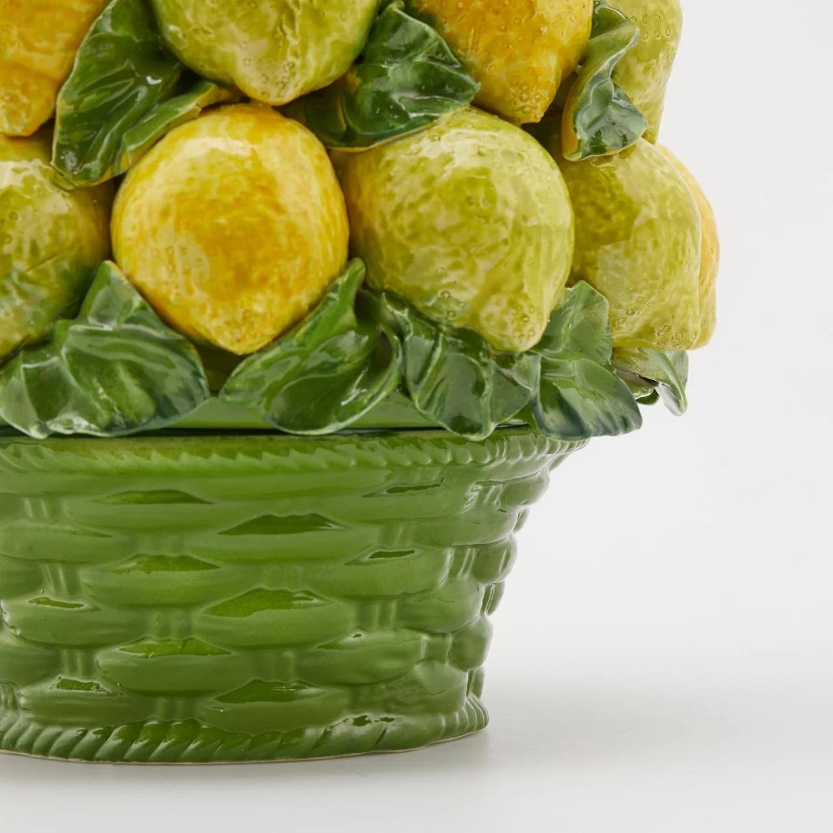 EDG Enzo De Gasperi Lemon Cone with Basket H 47 Cm D 28 Cm Yellow and Green Color