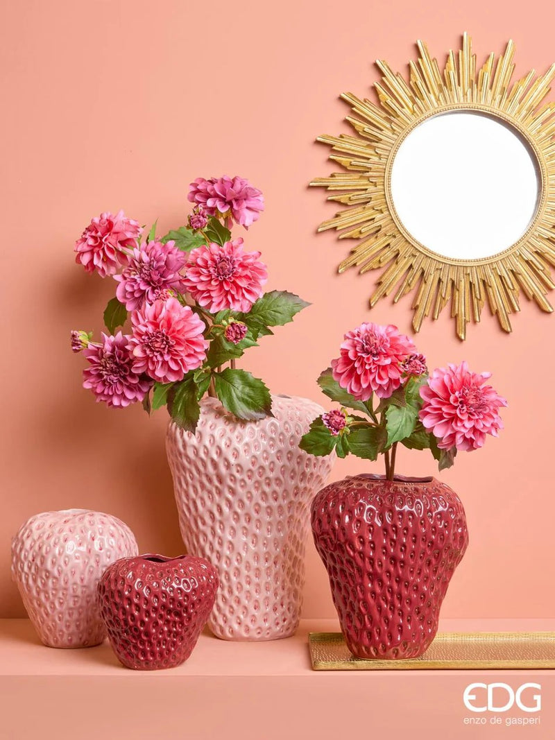 EDG Enzo De Gasperi Strawberry Chakra Vase H 26 Cm D 22 Cm Pale Pink