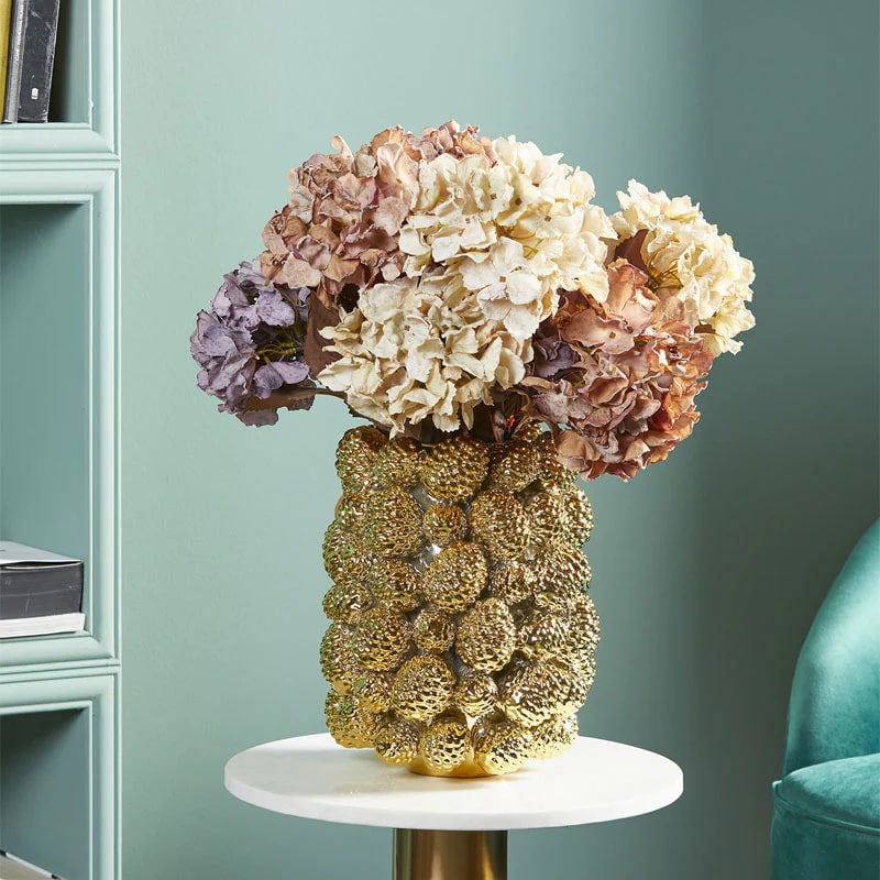 EDG Enzo De Gasperi Chakra Pine Cone Vase H 32 Cm D 26 Cm Gold