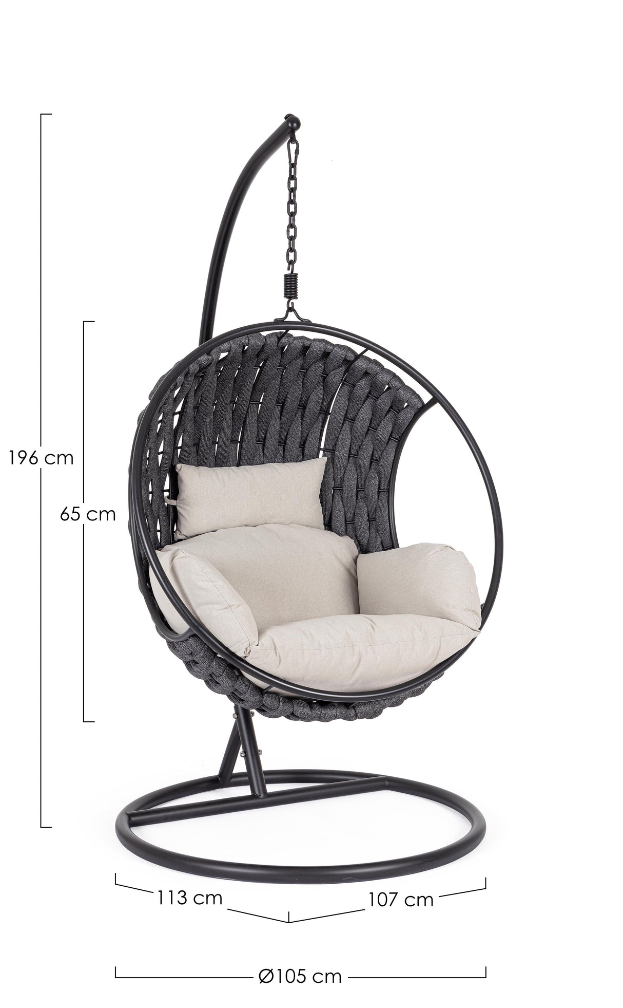 bizzotto bizzotto poltrona sospesa galapagos max 130 kg nero ean 8051836678118