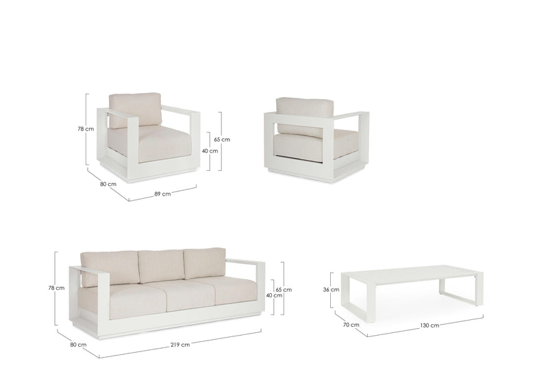 Bizzotto Moses 4 Elements Vapor White Living Room Set