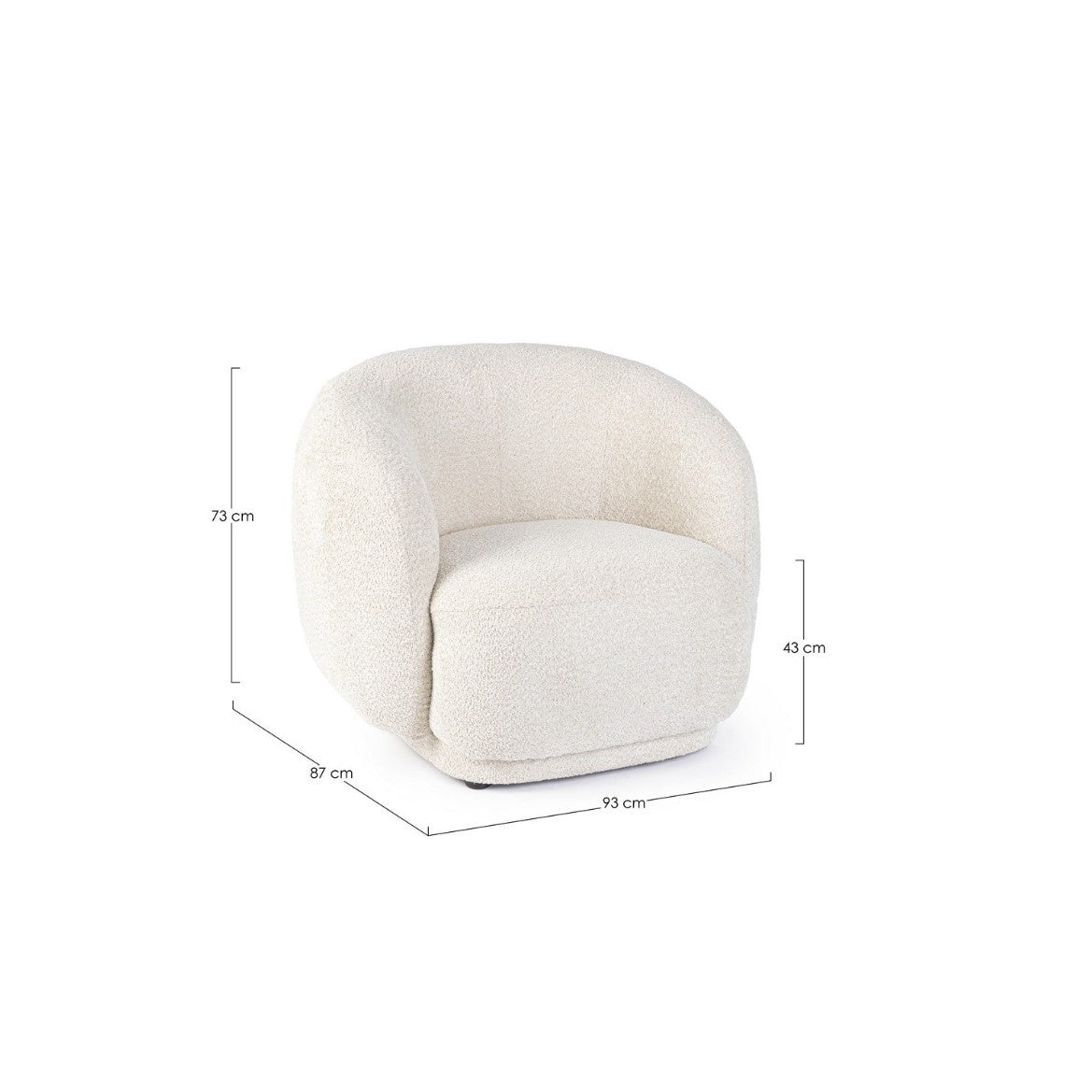 Bizzotto Armchair Tecla with Natural Armrests