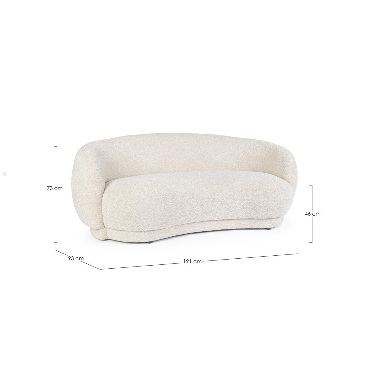 Bizzotto 2-Seater Sofa Tecla Natural