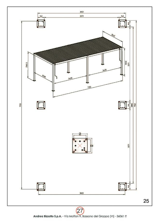 bizzotto bizzotto pergola ocean 36 x 72 mt antracite ean 8051836480001