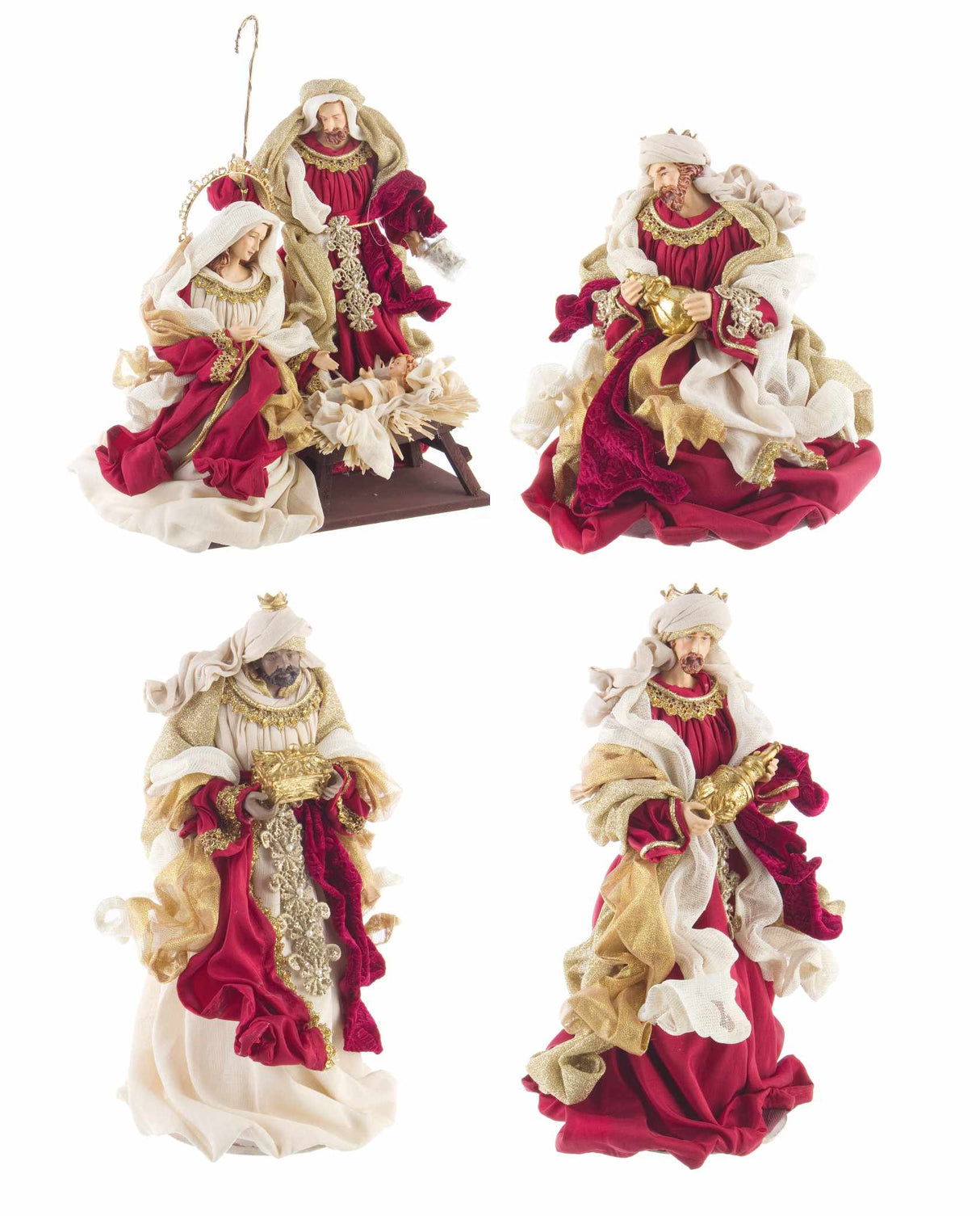 Bizzotto Christmas Nativity Statuettes 6 Figures Fastosa Bordeaux L