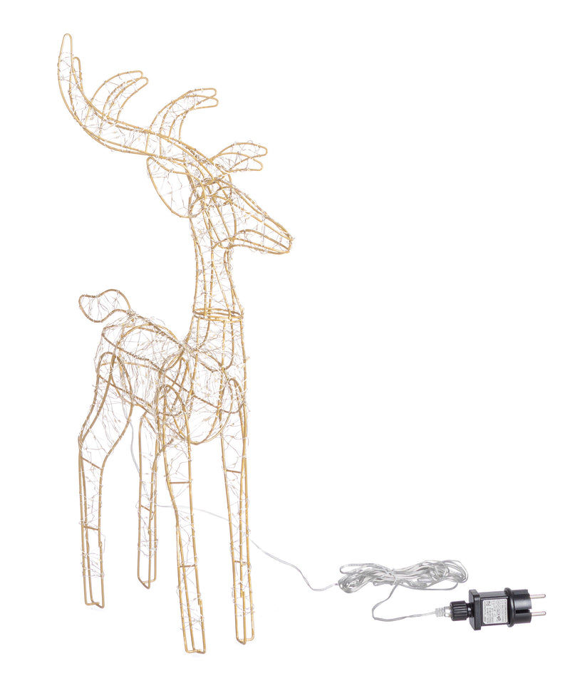 Hoover Gold Christmas Reindeer with 600 Classic Micro LEDs H 60 cm Light Decoration