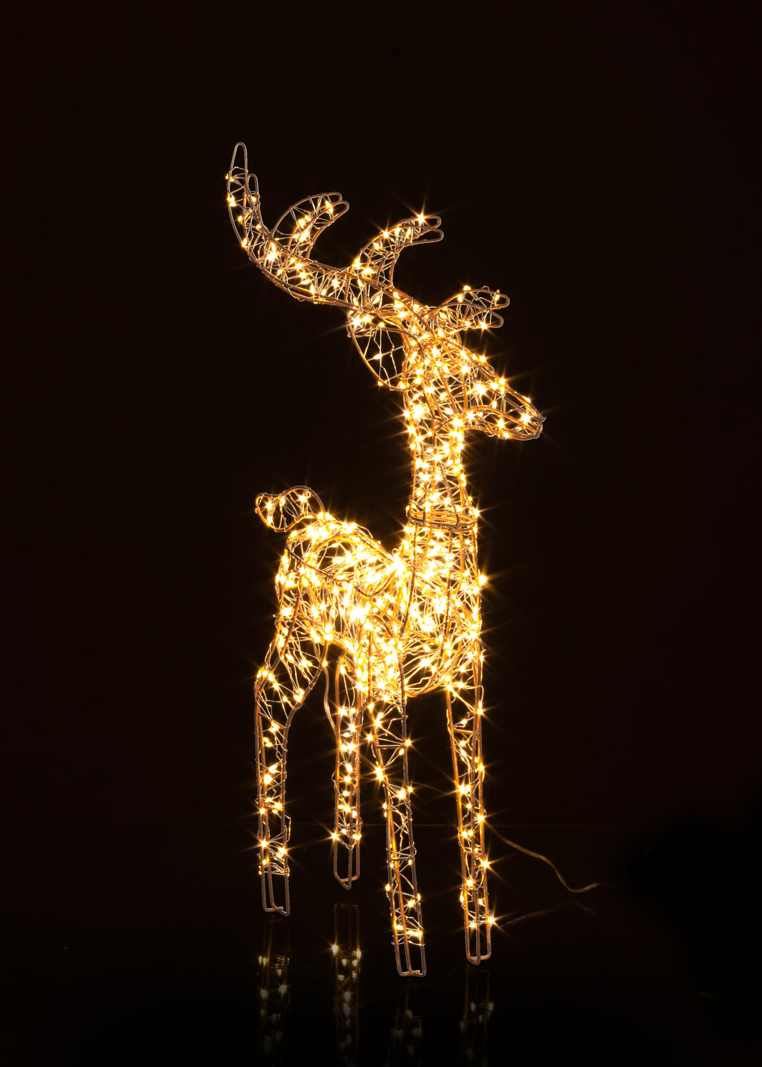 Hoover Gold Christmas Reindeer with 600 Classic Micro LEDs H 60 cm Light Decoration