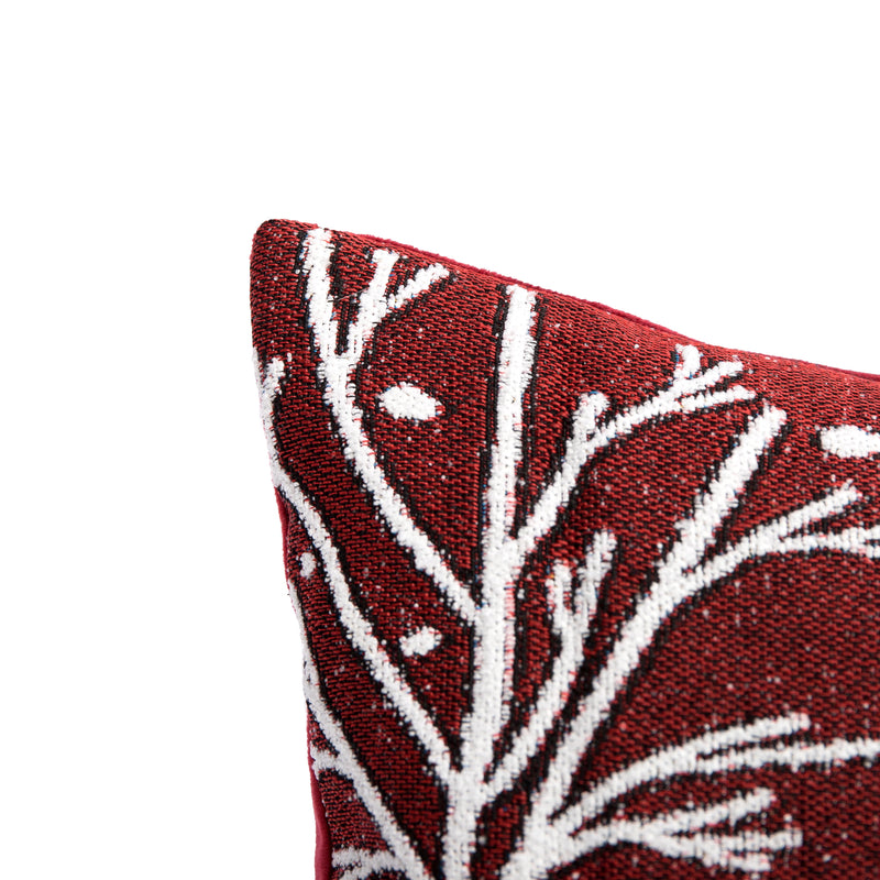Bizzotto Christmas Cushion Snowlyn Red Landscape 30x50 cm – Decorative Christmas Cushion with Removable Cover and Polyester Filling