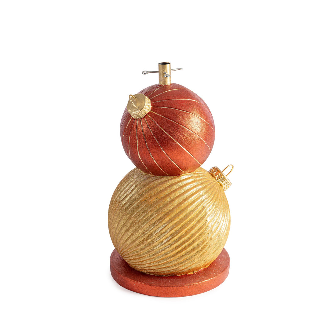 Bizzotto Bauble Gold and Red Christmas Tree Stand Base H 69 cm Decorative Christmas Tree Collar