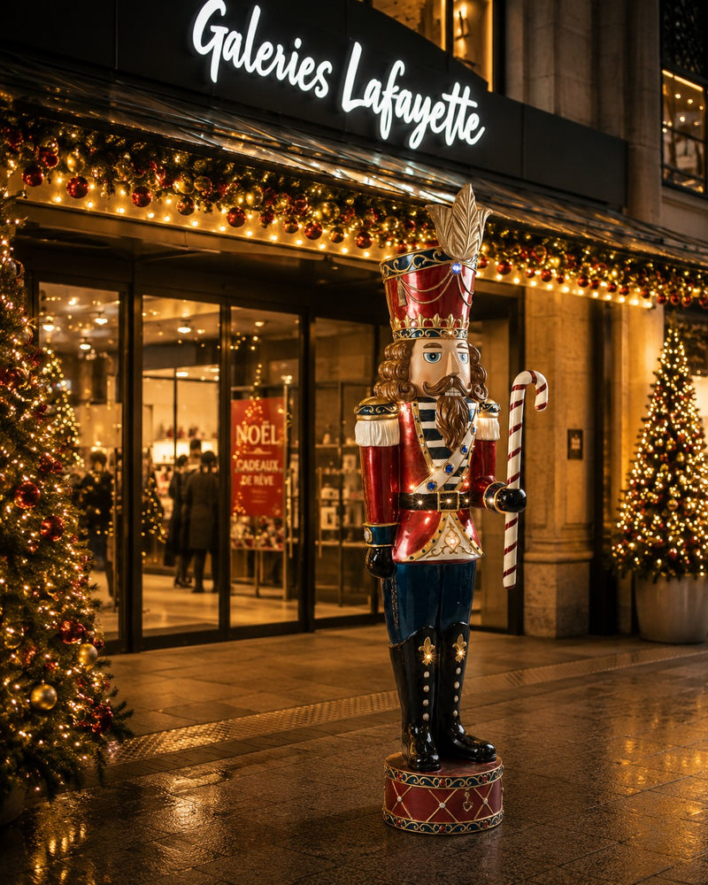 Bizzotto Jay Toy Soldier Red with LED Lights H 191 cm Lighted Christmas Decoration
