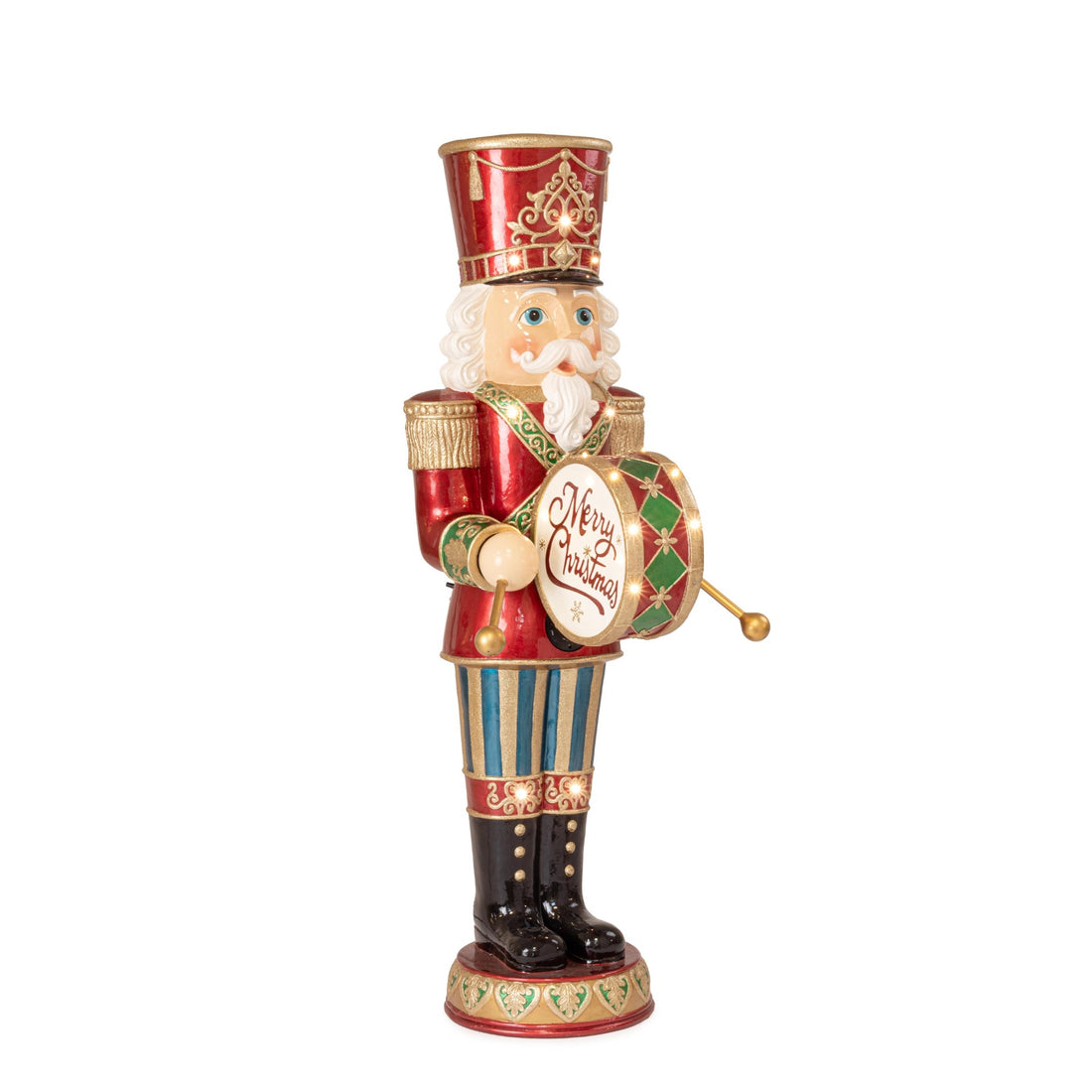Bizzotto Jed Nutcracker with LED Lights 44.4x57.1x152.4 cm Luminous Christmas Decoration