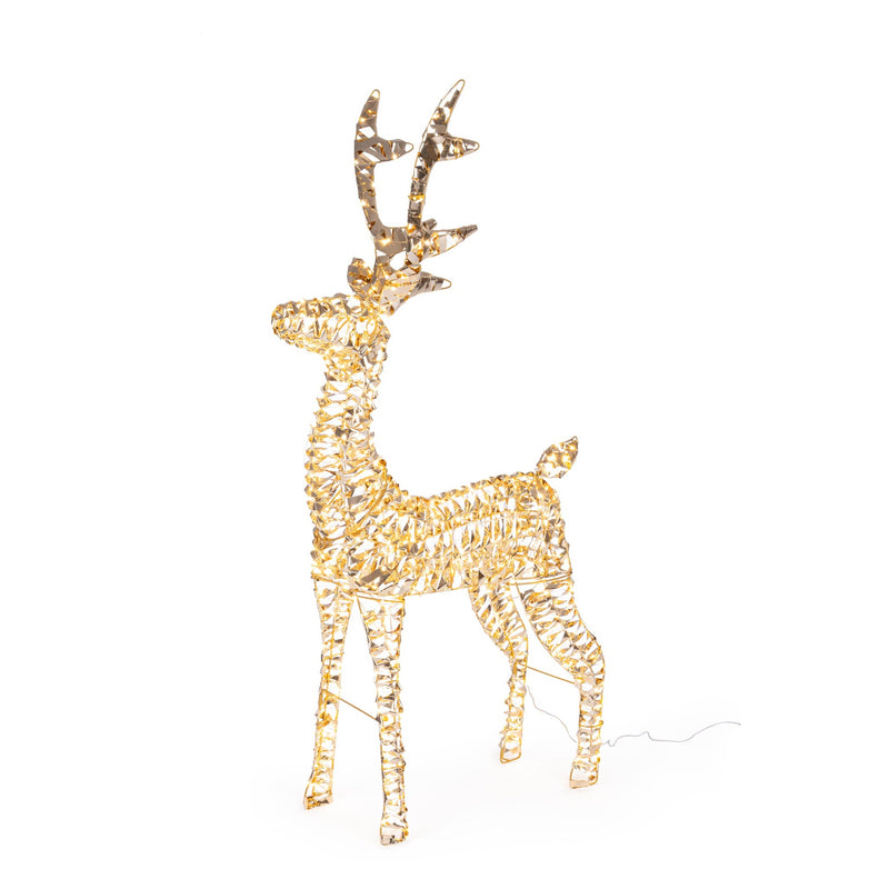 Bizzotto Ellary Gold Christmas Reindeer with 600 Classic Micro LED Lights 50x19x80 cm Illuminated Decoration