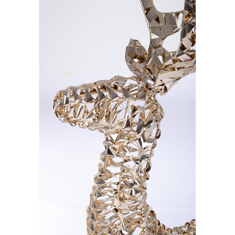 Bizzotto Ellary Gold Christmas Reindeer with 600 Classic Micro LED Lights 50x19x80 cm Illuminated Decoration