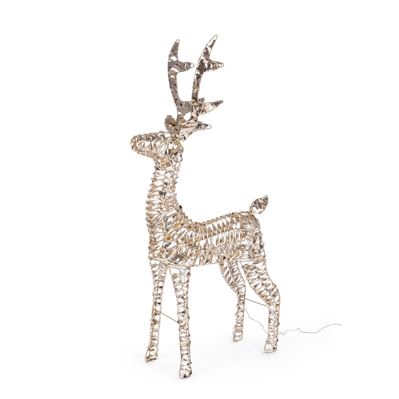 Bizzotto Ellary Gold Christmas Reindeer with 600 Classic Micro LED Lights 50x19x80 cm Illuminated Decoration