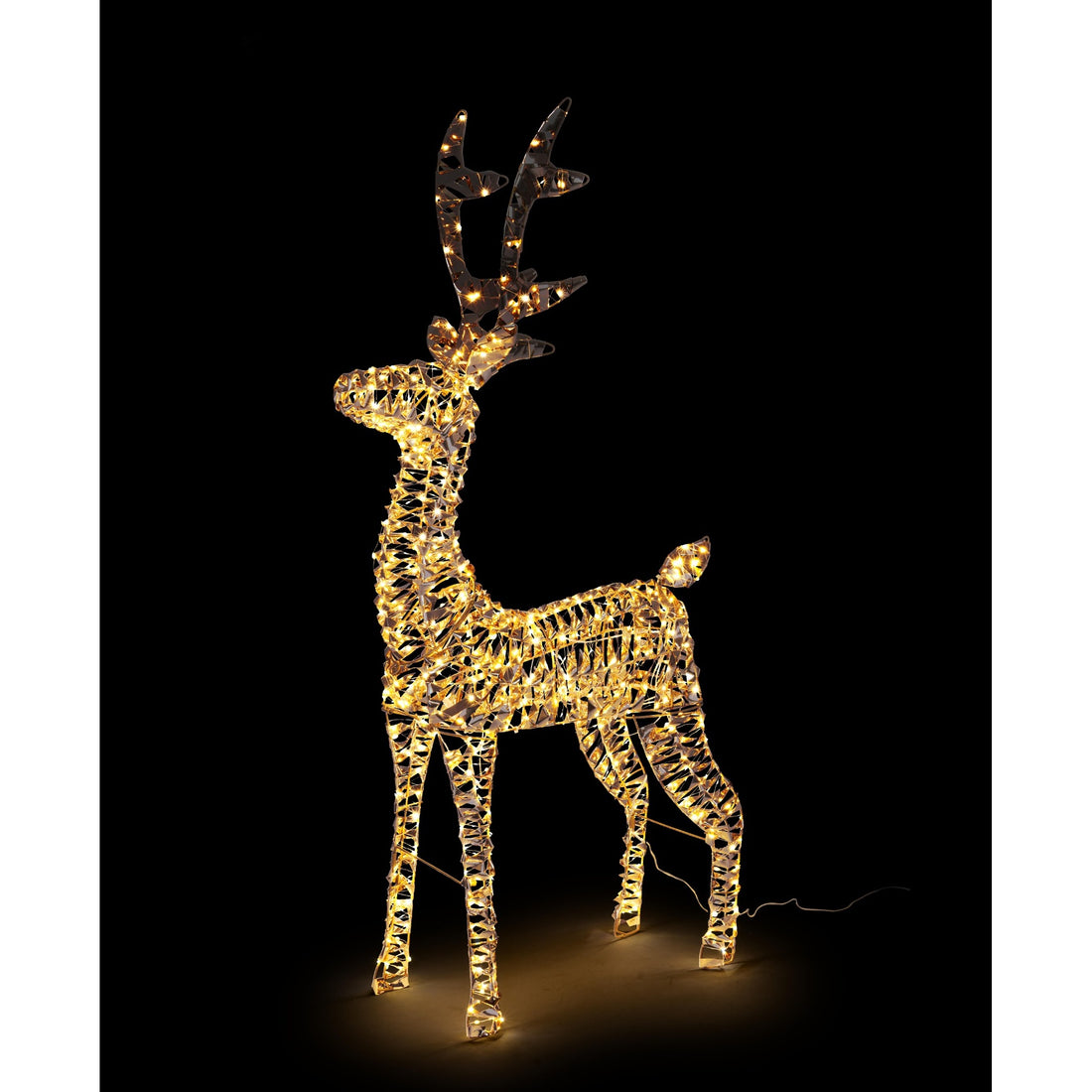 Bizzotto Ellary Gold Christmas Reindeer with 600 Classic Micro LED Lights 50x19x80 cm Illuminated Decoration