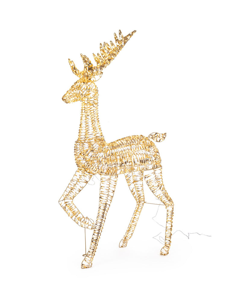Bizzotto Ellary Gold Christmas Reindeer with 1800 Classic Micro LEDs 90x27x180 cm Lighted Decoration
