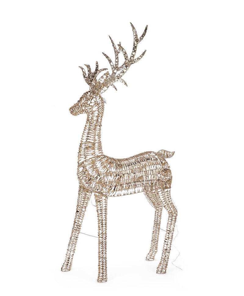 Bizzotto Gold Ellary Christmas Reindeer with 5200 Micro LED Classic 136x42x270 cm Lighted Decoration