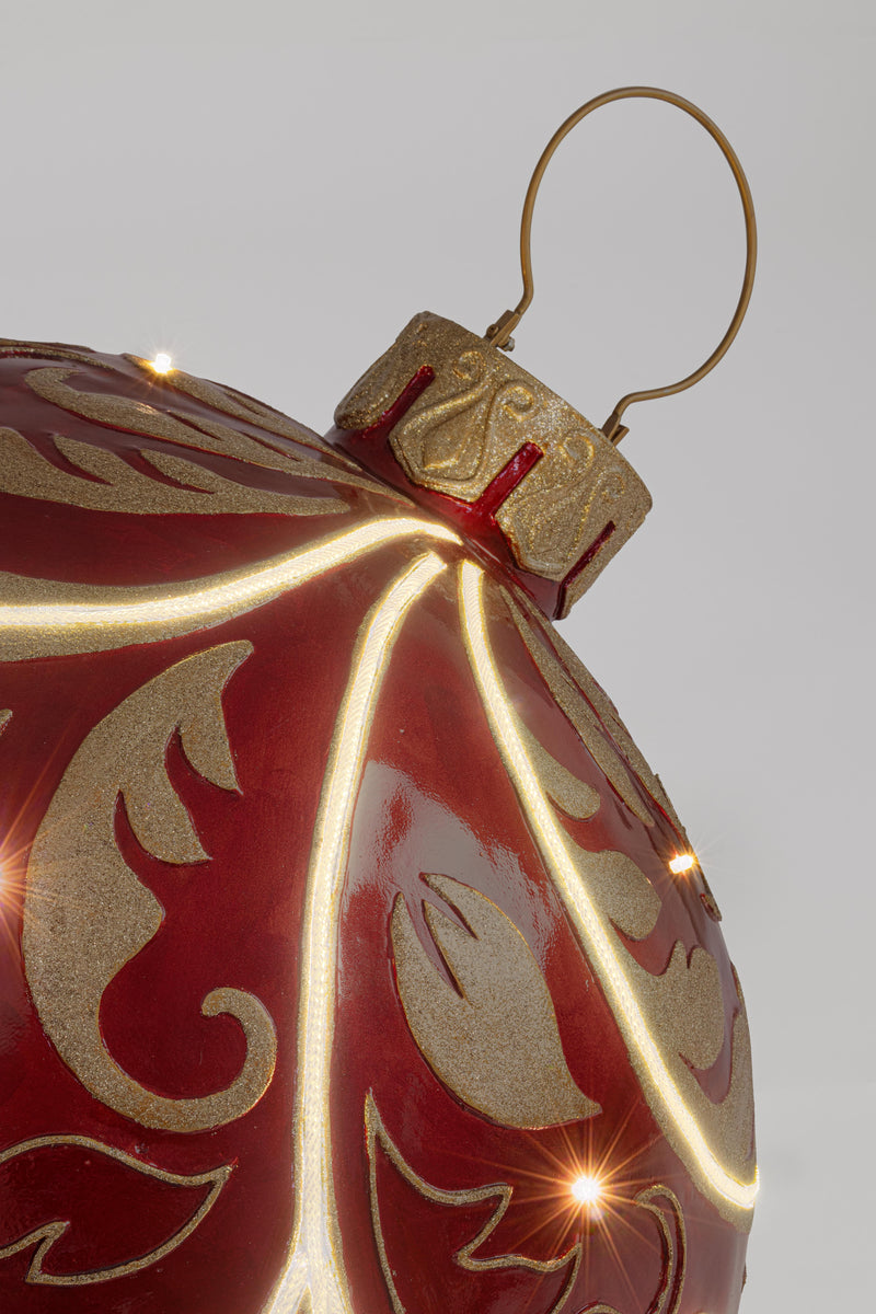 Bizzotto Red Kinler Spherical Decoration with 6 LEDs 68.6x53.3 cm – Luminous Decorative Sphere for Christmas