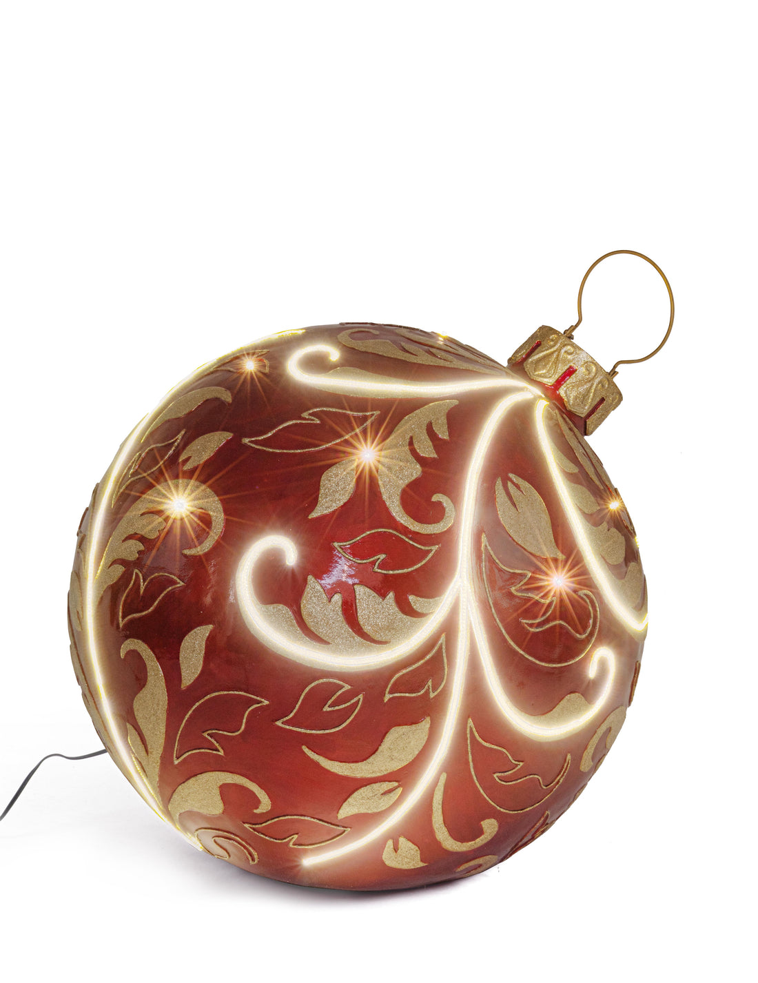 Bizzotto Red Kinler Spherical Decoration with 6 LEDs 68.6x53.3 cm – Luminous Decorative Sphere for Christmas