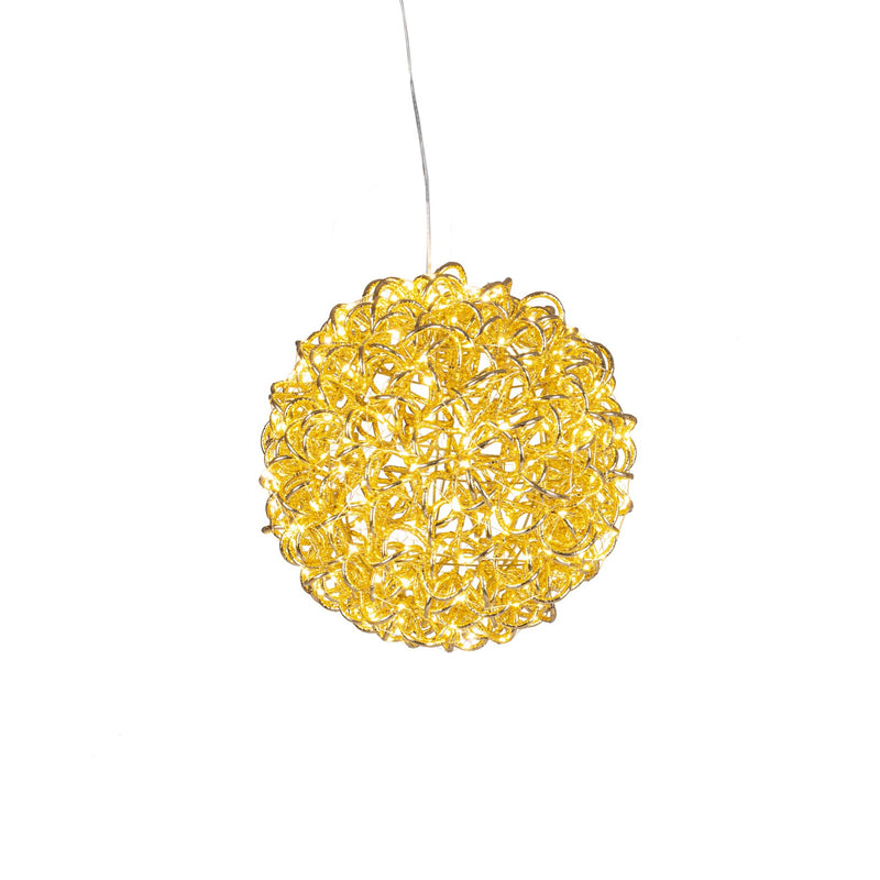 Bizzotto Zoe Gold Spherical Decoration with 400 Micro LED Classic D 30 cm Luminous Christmas Ornament