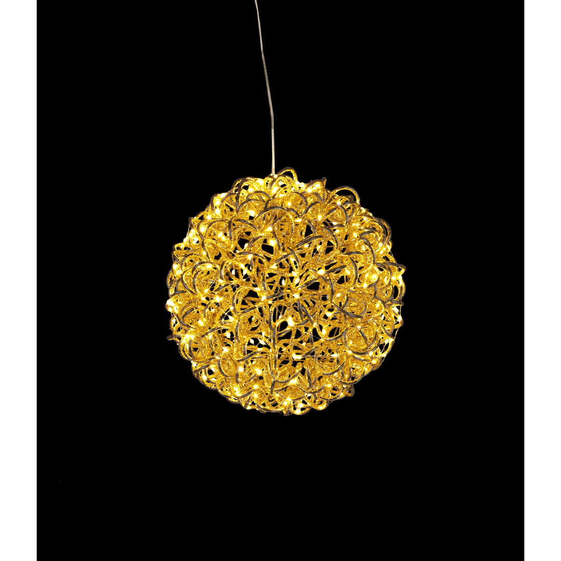 Bizzotto Zoe Gold Spherical Decoration with 400 Micro LED Classic D 30 cm Luminous Christmas Ornament