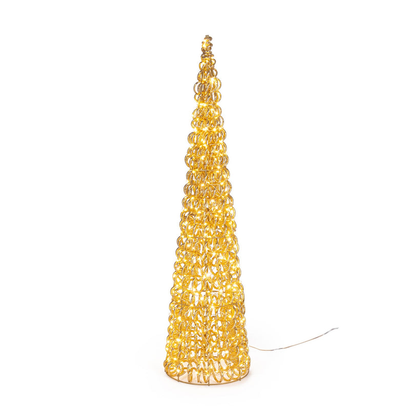 Bizzotto Zoe Gold Christmas Cone with 400 Micro LED Classic Ø20x80 cm Light Decoration
