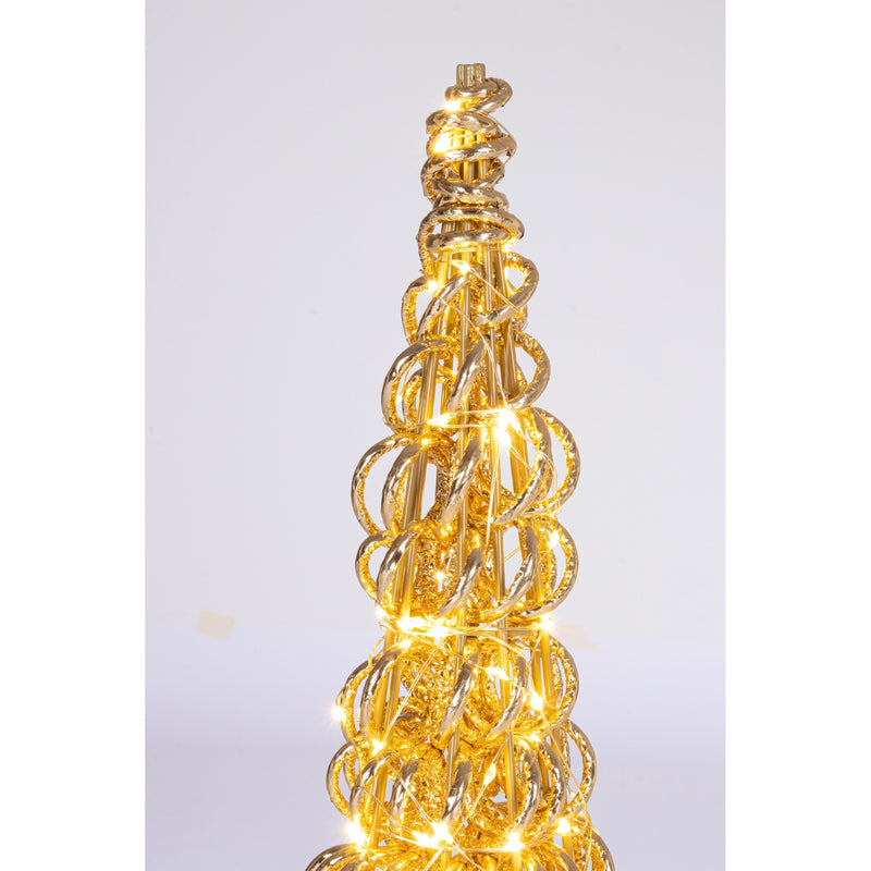 Bizzotto Zoe Gold Christmas Cone with 400 Micro LED Classic Ø20x80 cm Light Decoration