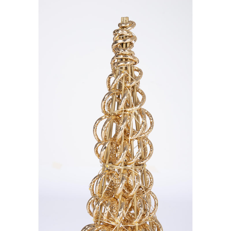 Bizzotto Zoe Gold Christmas Cone with 400 Micro LED Classic Ø20x80 cm Light Decoration