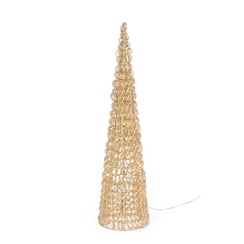 Bizzotto Zoe Gold Christmas Cone with 400 Micro LED Classic Ø20x80 cm Light Decoration
