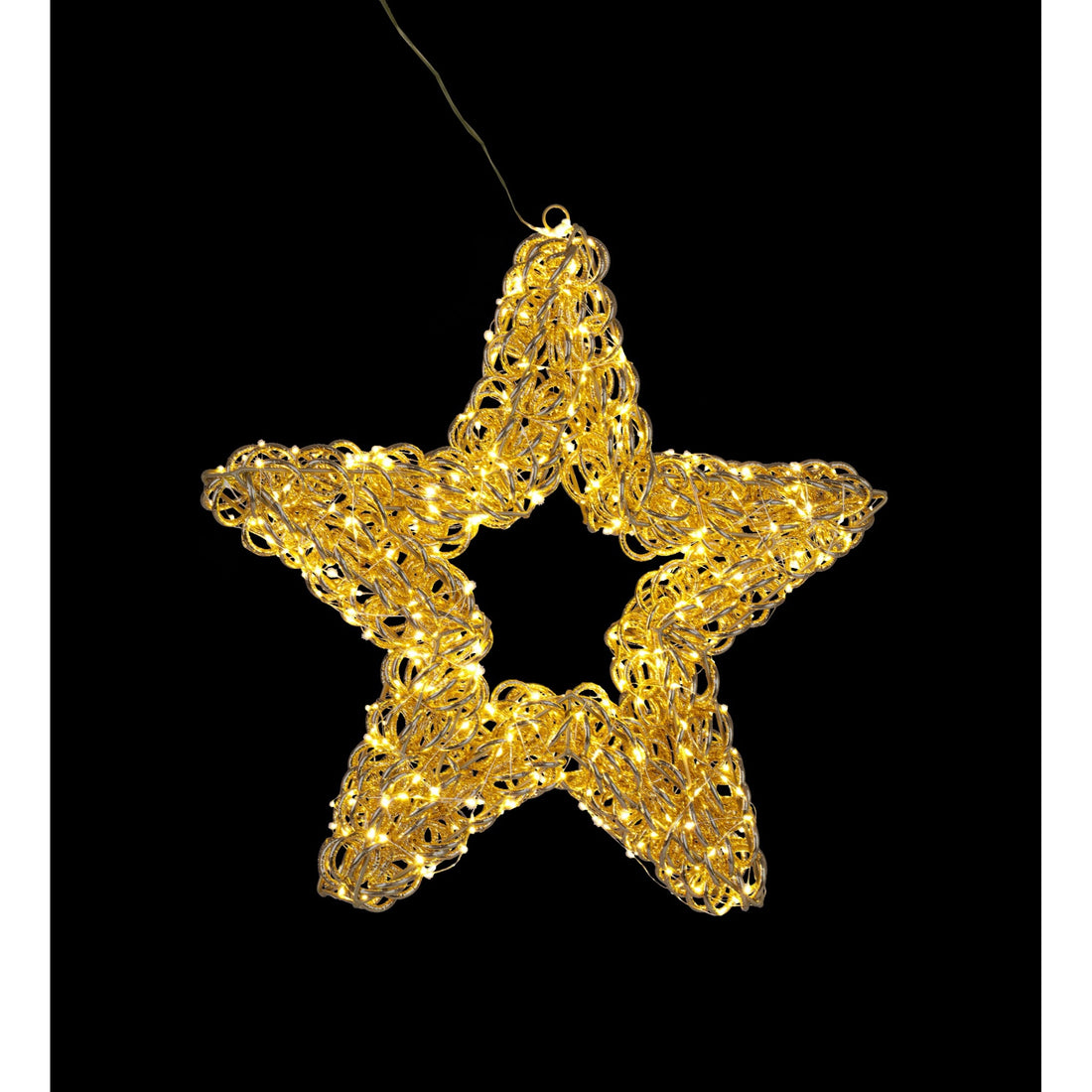 Bizzotto Zoe Gold Christmas Star with 500 Classic Micro LEDs 50x8x50 cm Lighted Decoration