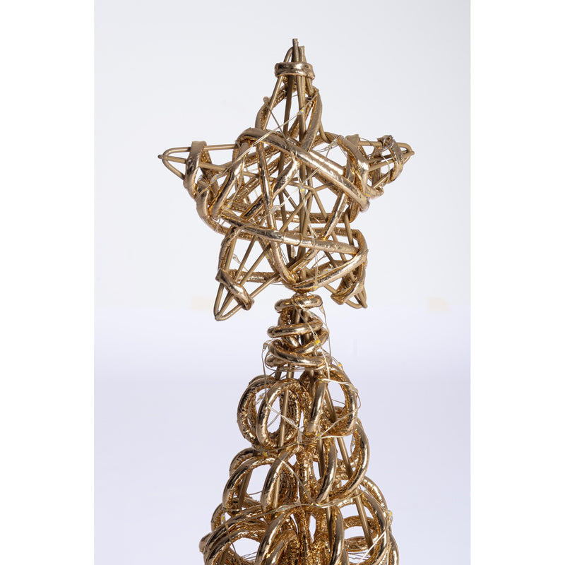 Bizzotto Christmas Tree Zoe Gold with 500 Micro LED Classic Ø27x100 cm Light Decoration