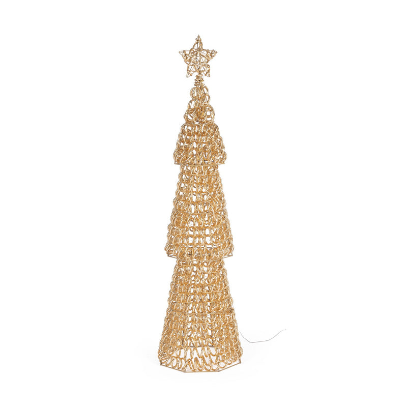 Bizzotto Christmas Tree Zoe Gold with 500 Micro LED Classic Ø27x100 cm Light Decoration