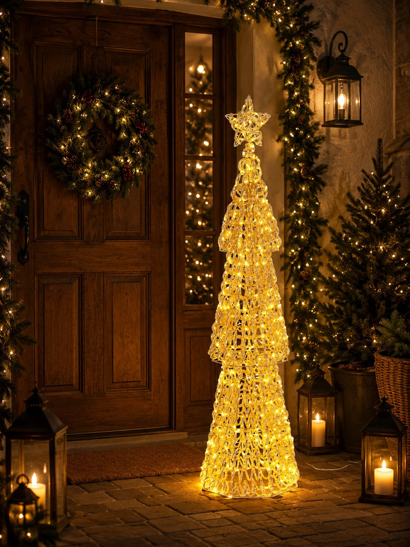 Bizzotto Christmas Tree Zoe Gold with 500 Micro LED Classic Ø27x100 cm Light Decoration