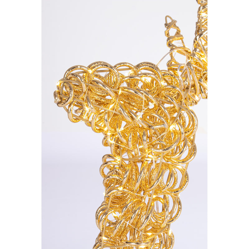 Bizzotto Zoe Christmas Reindeer ST Gold with 600 Micro Classic LEDs 53x23x80 cm Lighted Decoration