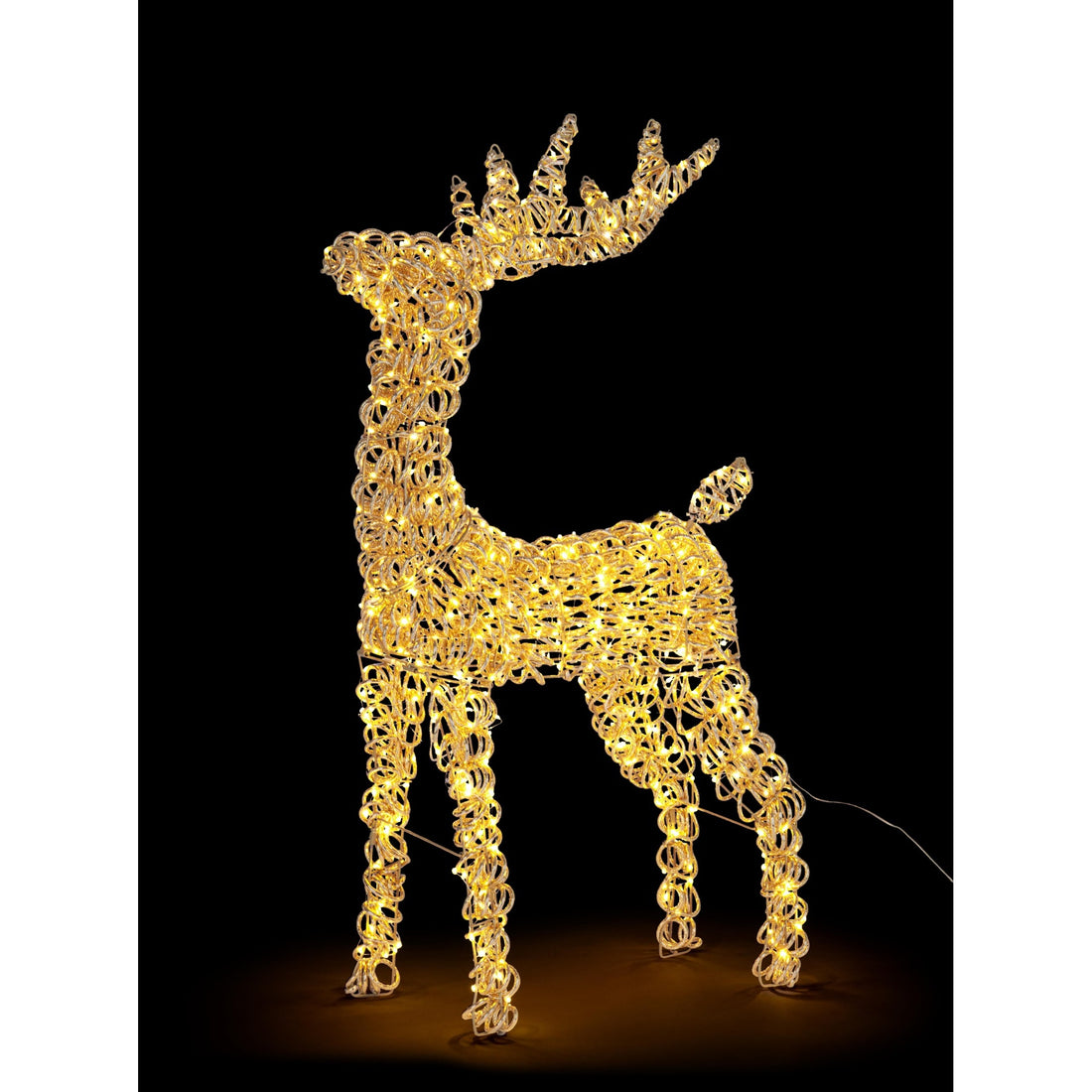 Bizzotto Zoe Christmas Reindeer ST Gold with 600 Micro Classic LEDs 53x23x80 cm Lighted Decoration