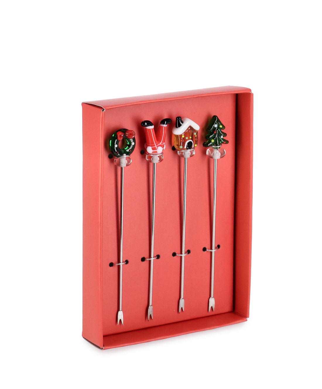 Bizzotto Pack of 4 Assorted Athena Skewers Christmas Decorations for Aperitifs and Table