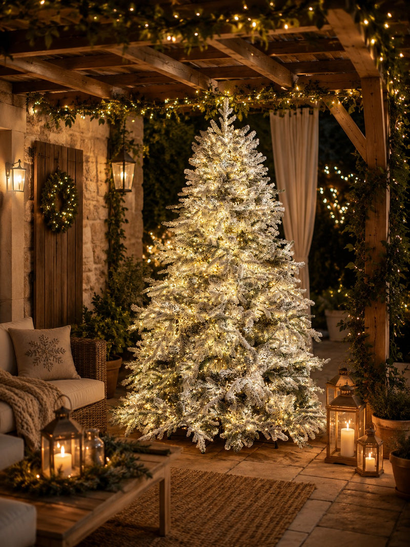 Bizzotto Ritter Flocked Christmas Tree H 240 cm with 4711 Branches and 7800 LEDs