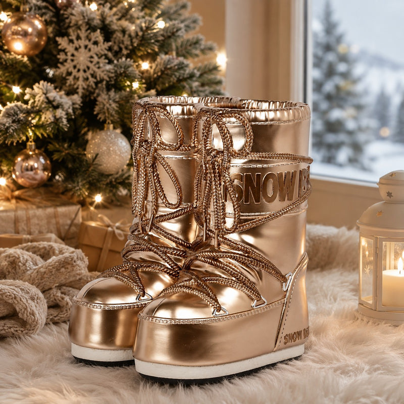 Bizzotto DECORATION WELLOW SNOW BOOT GOLD H40