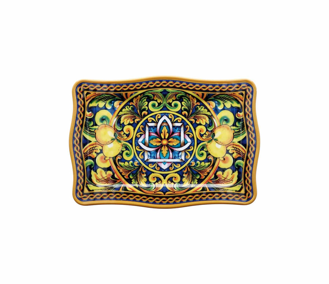 regalo italiano regalo italiano vassoio rettangolare melamina lemon 30 x 21 cm h 2 cm giallo ean 8057586002326
