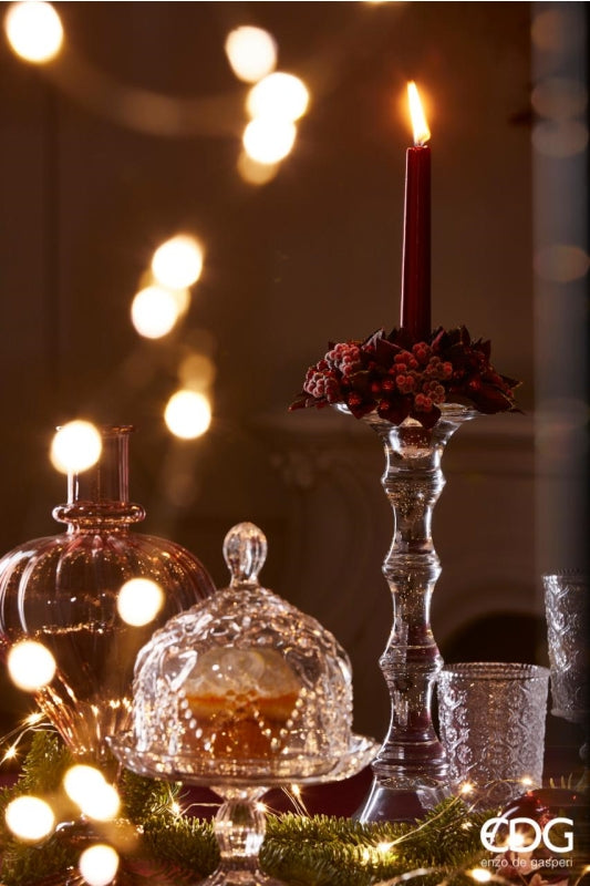 EDG Enzo De Gasperi Classic Candle Holder Eos H 30 Cm D 12 Cm Natural Transparent