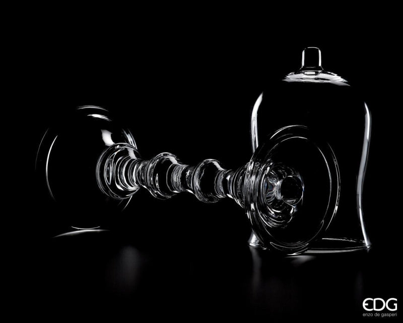 EDG Enzo De Gasperi Classic Candle Holder Eos H 30 Cm D 12 Cm Natural Transparent