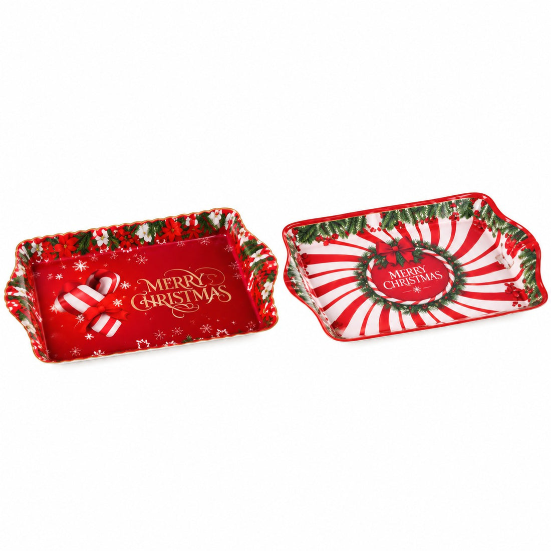 Ad Trend Vassoio Rettangolare Natalizio in Melamina Assortito 21x15 cm 1 Pz – Decorazione Tavola di Natale