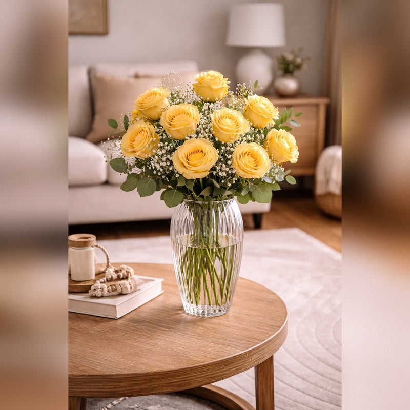 Ad Trend Glass Vase Nellie D 15 Cm H 37 Cm – Tall Decorative Glass Vase for Flowers and Home Decor