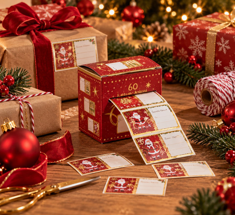 Ad Trend Set 60 Etichette Adesive Natalizie 6x3,5 cm – Etichette per Regali di Natale